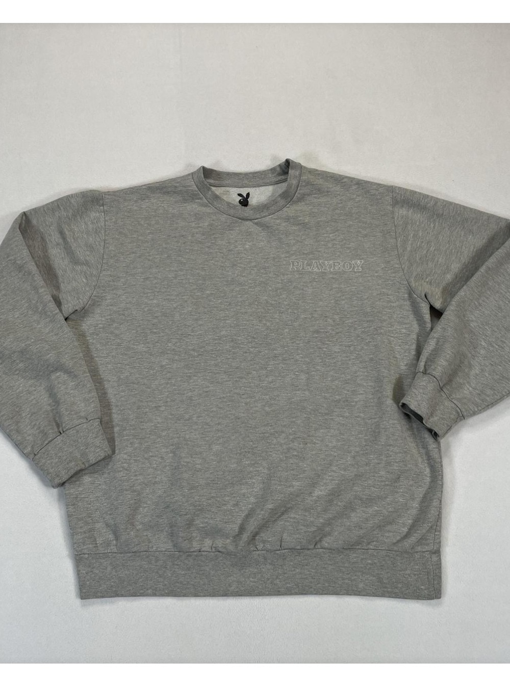 PLAYBOY Light Grey Crewneck Sweatshirt small